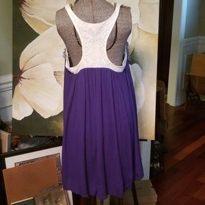 NWT KORI Racerback Blue/Crm Midi Dress M